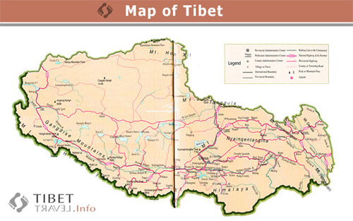 Tibet tourist map